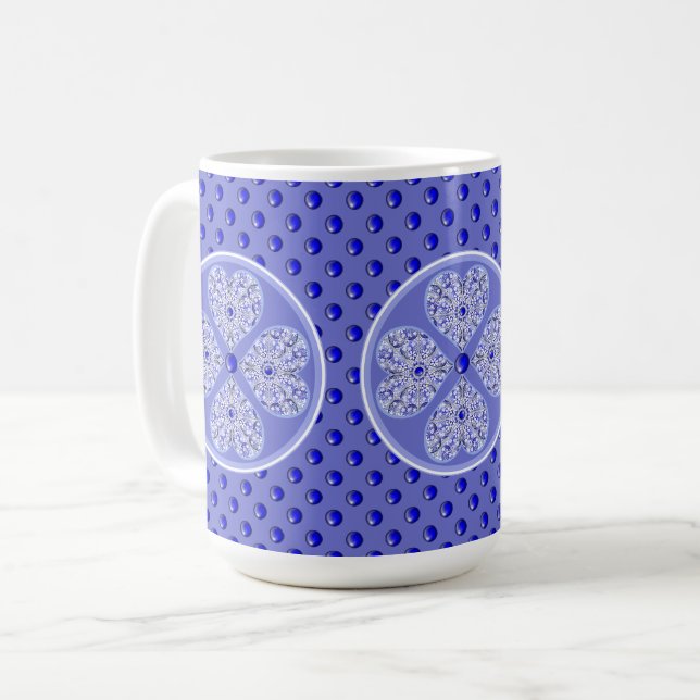 Caneca De Café Azul de rendas cerâmicas de Grécia (Frente Esquerda)