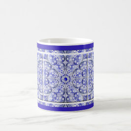 Caneca De Café Azul de rendas cerâmicas de Grécia