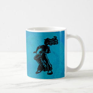 Caneca De Café Azul de Tambor de Noite de New York Boogie