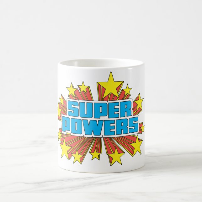 Caneca De Café Azul do logotipo Super Powers™ (Centro)