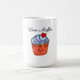 Caneca De Café Azul do muffin do amor