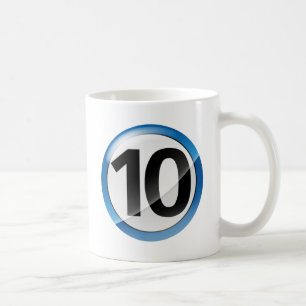 Caneca De Café Azul do número 10