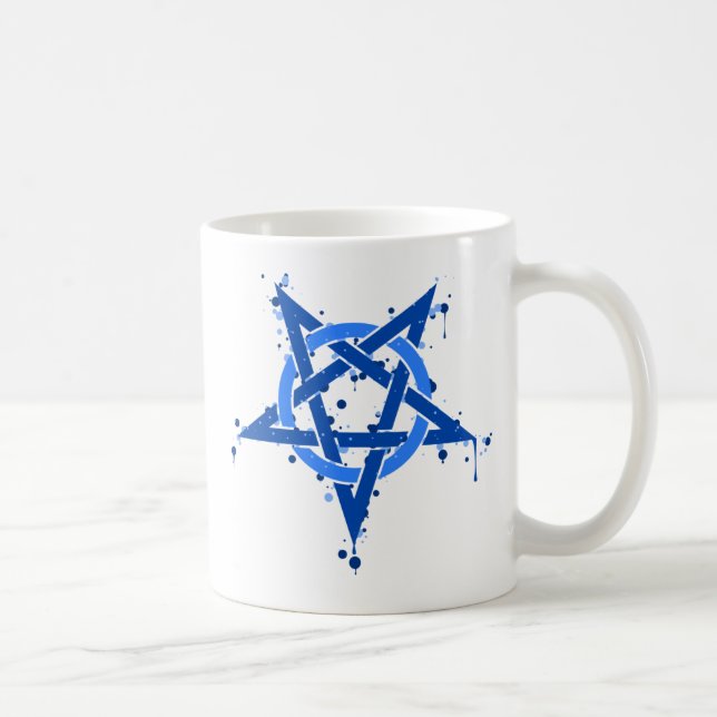 Caneca De Café Azul do Pentagram (Direita)