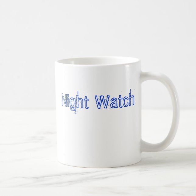 Caneca De Café Azul do relógio de noite (Direita)