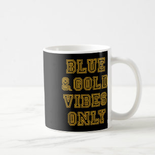 Caneca De Café Azul E Dourado Espírito Da Escola De Jogo Real Azu