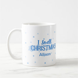 Caneca De Café Azul Engraçado Cheira Natal