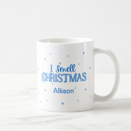 Caneca De Café Azul Engraçado Cheira Natal