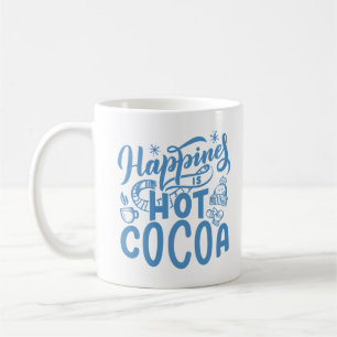 Caneca De Café Azul Felicidade é Cacau Quente