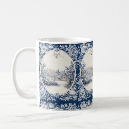 Caneca De Café Azul floral francês
