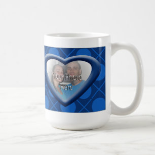 Caneca De Café Azul Foto cardíaca XOXO de abraços e beijos