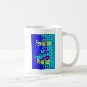 Caneca De Café Azul Francês Africano Tecido Abstrato Forma Roxa