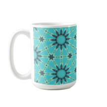Caneca de Café Azul Geométrico Moderno