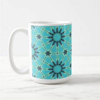 Caneca de Café Azul Geométrico Moderno