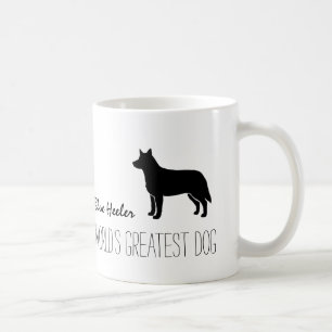 Caneca De Café Azul-Heeler Silhouette, o maior personagem de cães