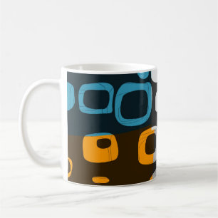 Caneca De Café Azul, Laranja, Cinza
