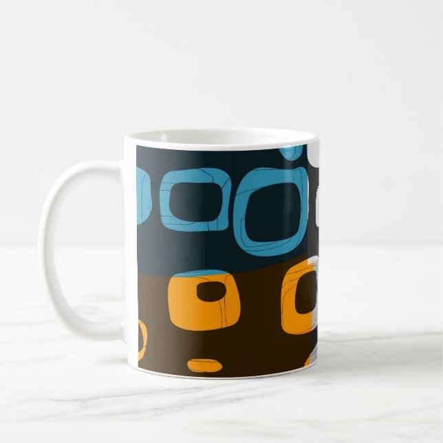 Caneca De Café Azul, Laranja, Cinza (Esquerda)