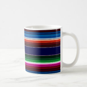 Caneca De Café Azul, Laranja, Rosa Quente, Sarape Verde Mexicano