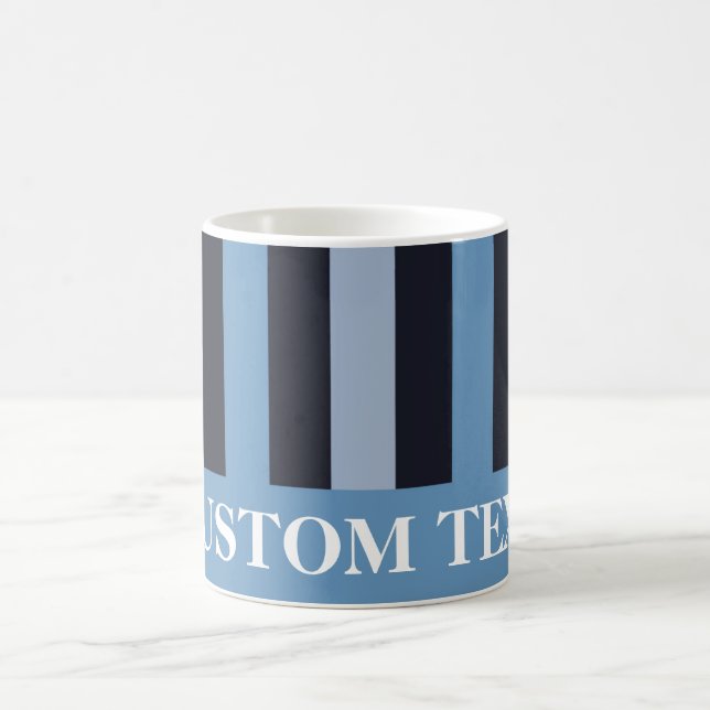 Caneca De Café Azul lustroso listrado (Centro)