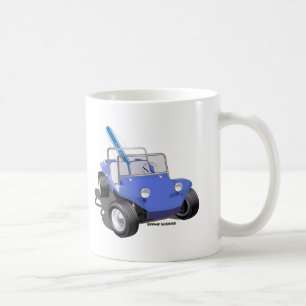 Caneca De Café Azul manx com surfboard