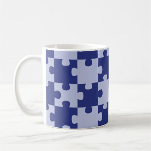 Caneca De Café Azul Marinho Clássico Jigsaw Puzzle Sem Costura de