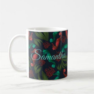 Caneca De Café Azul-marinho-Náutica Personalizado