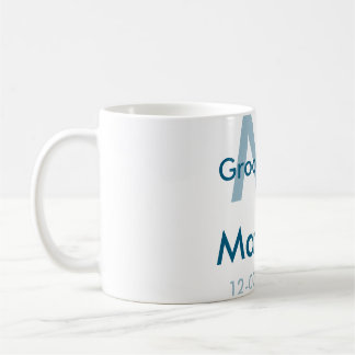 Caneca De Café azul marinho padrinho nome letra data masculino po