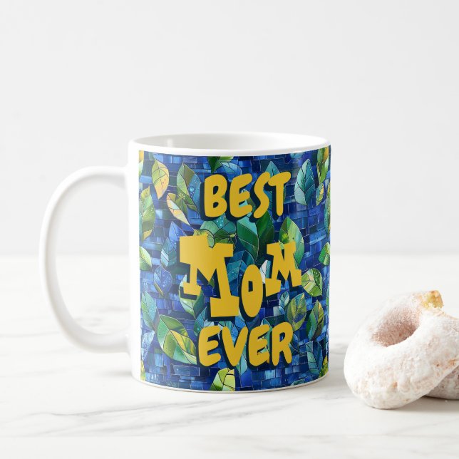 Caneca de Café Azul Melhor Mãe do Mundo (Com Donut)