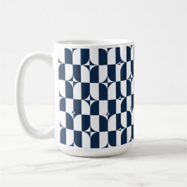 Caneca De Café Azul Negrito e Médio Branco Moderno do Século L