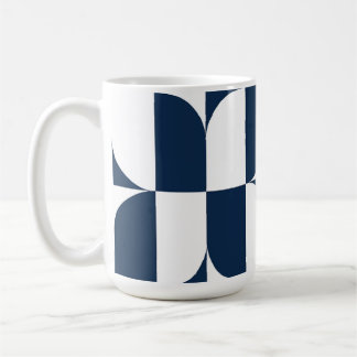 Caneca De Café Azul Negrito e Médio Branco Moderno do Século L