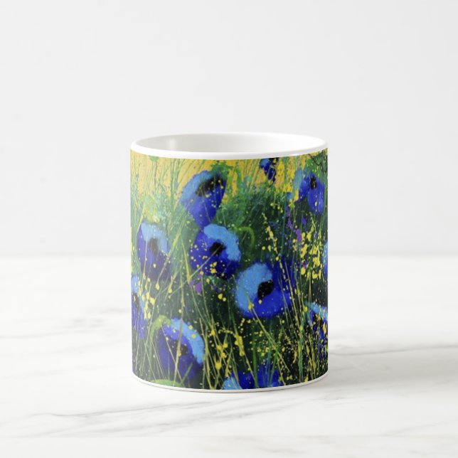 Caneca De Café Azul outono, Art Café Mug (Centro)