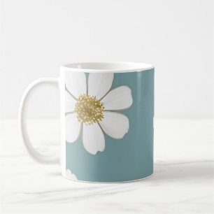 Caneca De Café Azul-ovo-pata bonito com margarida