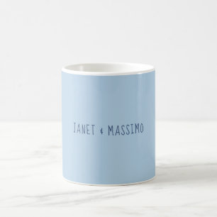 Caneca De Café Azul pastel personalizado minimalista nome persona