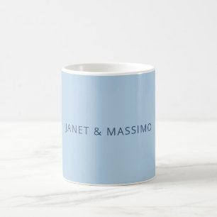 Caneca De Café Azul pastel personalizado nome minimalista persona