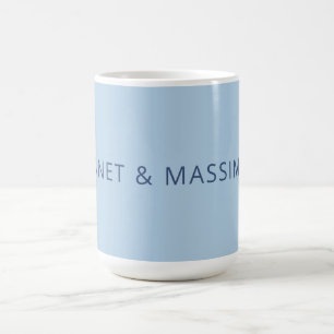 Caneca De Café Azul pastel personalizado nome minimalista persona
