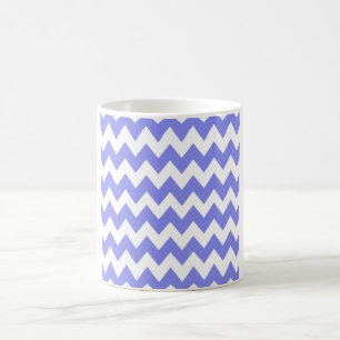 Caneca De Café Azul Periwinkle Chevron – Ziguezague Branco Crespi