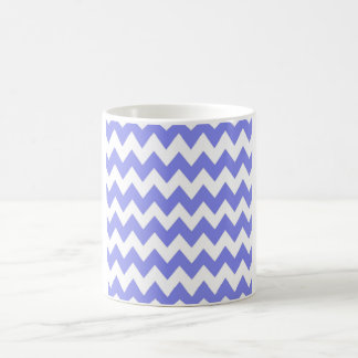 Caneca De Café Azul Periwinkle Chevron – Ziguezague Branco Crespi