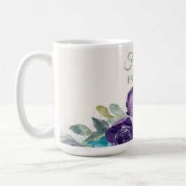 Caneca De Café Azul-púrpura, Aquarela Floral 50 e fabulosa
