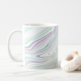 Caneca De Café Azul-púrpura, branco-verde-claro, marmoreado