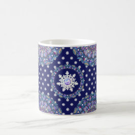 Caneca De Café Azul-rocha e floco de neve