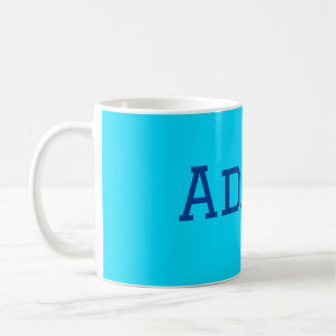 Caneca De Café Azul roxo adicionar nome texto de volta à mensagem