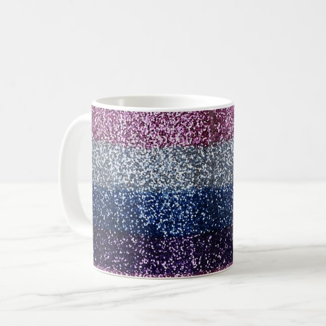 Caneca De Café Azul Roxo-Brilhante (Frente Esquerda)