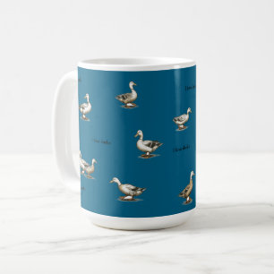 Caneca De Café Azul Turquesa Eu Amo Patos