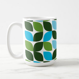 Caneca De Café Azul, verde, legal, moda, abstrato da natureza mod