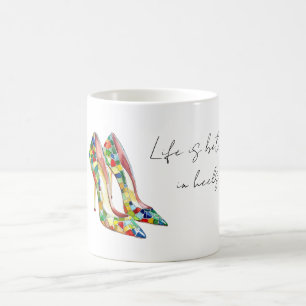 Caneca De Café Azul Vermelho Amarelo Verde a vida é melhor de sal