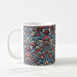 Caneca De Café Azul, Vermelho e Branco