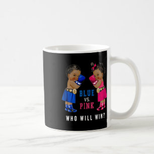 Caneca De Café Azul Vs Rosa Étnica Boxin Bebês Sexo Revelação S