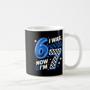 Caneca De Café Azul xadrez era 6 7 engraçado 67 meninos de aniver