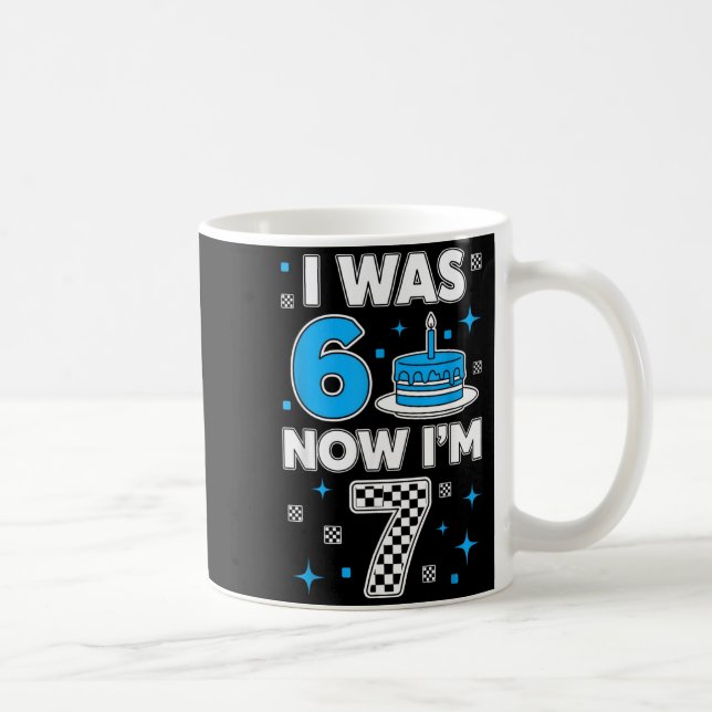 Caneca De Café Azul Xadrez Eu Tinha 6 Estou Com 7 Engraçado 67 An (Direita)