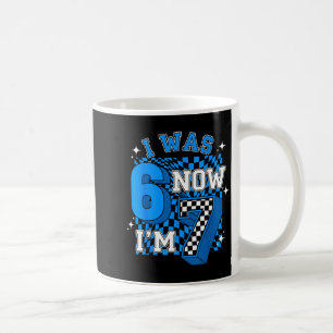 Caneca De Café Azul Xadrez Eu tinha 6 Estou com 7 Engraçado 67 An