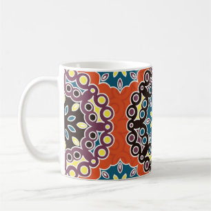 Caneca De Café Azulejo árabe, padrão de retalhos vintage.